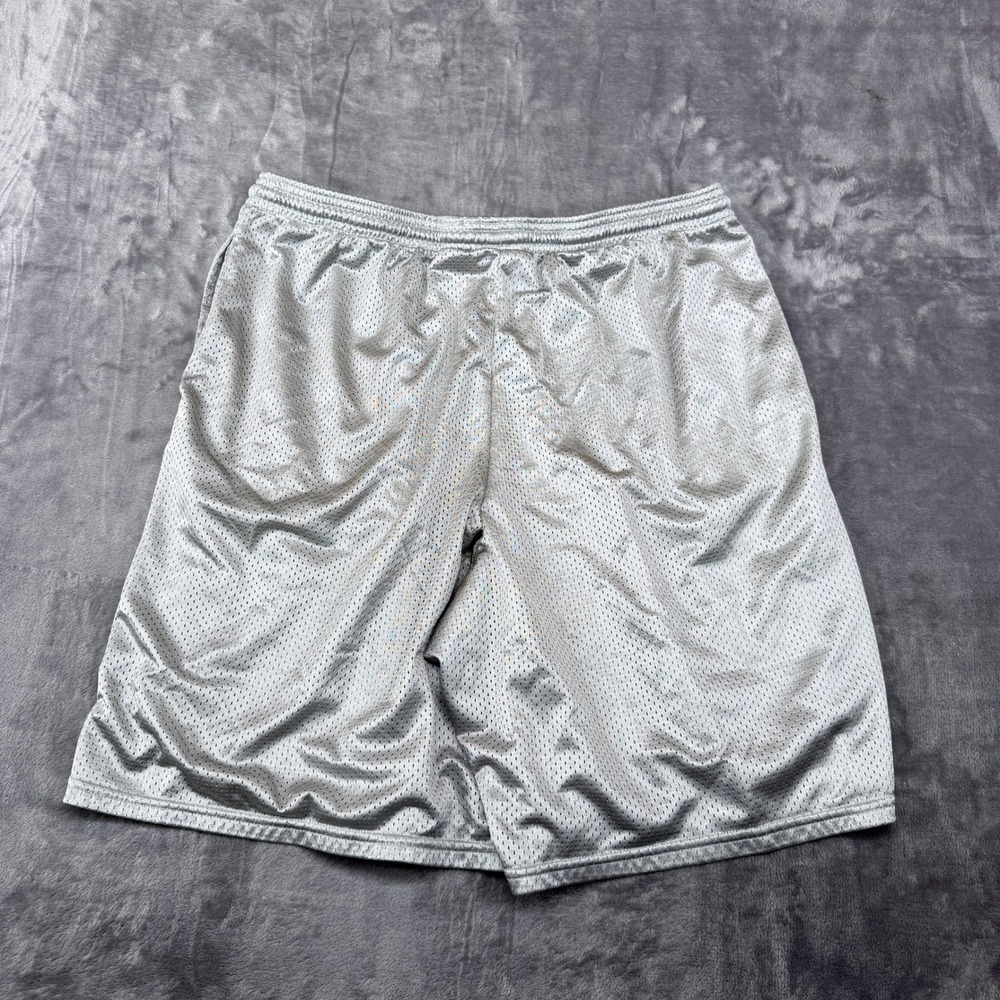 Champion Authentic Mesh Athletic Shorts Mens XL Gray Elastic Waist Pockets Logo - Picture 2 of 9